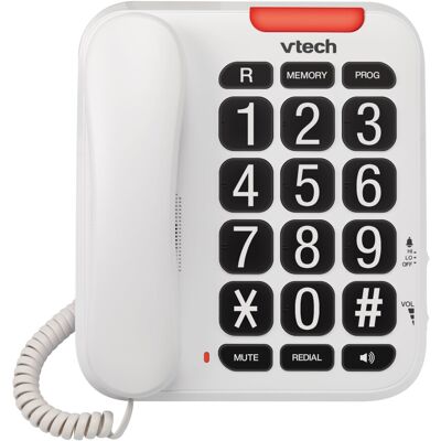 Vtech SA3100 Corded Senior Phone for Elderly with High-Contrast Large Buttons,Mu Vtech SA3100 Corded Senior Phone for Elderly with High-Contrast Large Buttons,Mu
