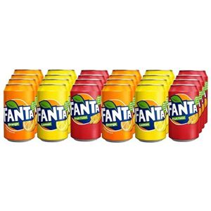 WDS Group Fanta Soft Drink Mixed Case 330ml Cans (24 Pack) - Orange, Lemon, Fruit Twist WDS Group Fanta Soft Drink Mixed Case 330ml Cans (24 Pack) - Orange, Lemon, Fruit Twist