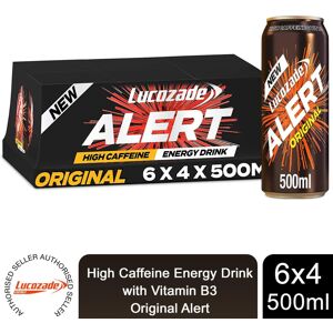 Lucozade Alert Original High Caffeine Energy Drink VitaminB3, 24x500ml Lucozade Alert Original High Caffeine Energy Drink VitaminB3, 24x500ml