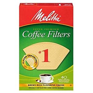 Melitta 620122 Size 1 Natural Brown Coffee Filters, 40 Count Melitta 620122 Size 1 Natural Brown Coffee Filters, 40 Count