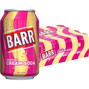 BARR since 1875, American Cream Soda, 24 pack Fizzy Drink Cans, No Sugar Free Di BARR since 1875, American Cream Soda, 24 pack Fizzy Drink Cans, No Sugar Free Di