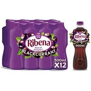 Ribena Blackcurrant Juice Drink 500ml - Multipack of 12 Real Fruit Rich In V Ribena Blackcurrant Juice Drink 500ml - Multipack of 12 Real Fruit Rich In V