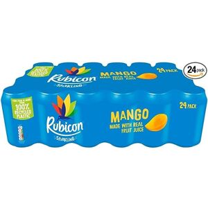 Rubicon 24 Pack Sparkling Mango Flavoured Fizzy Drink with Real Fruit Juice Hand Rubicon 24 Pack Sparkling Mango Flavoured Fizzy Drink with Real Fruit Juice Hand
