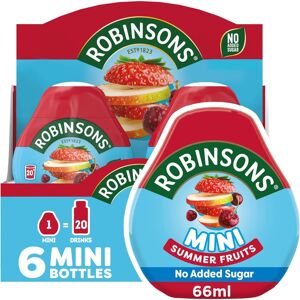 Robinsons Mini - No Added Sugar - Low Calorie - Summer Fruits - Makes 20 Drinks Robinsons Mini - No Added Sugar - Low Calorie - Summer Fruits - Makes 20 Drinks