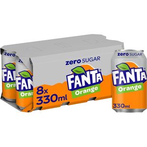 KidzBuzz Fanta Orange Zero Cans 8x 330 ML KidzBuzz Fanta Orange Zero Cans 8x 330 ML