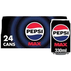 Pepsi Max No Sugar Cans, 330 ml (Pack of 24) Pepsi Max No Sugar Cans, 330 ml (Pack of 24)