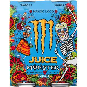 KidzBuzz (Pack Of 24) Monster Energy Juice Mango Loco 4 PACK 500ml KidzBuzz (Pack Of 24) Monster Energy Juice Mango Loco 4 PACK 500ml