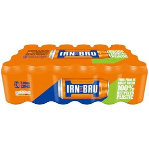 Unbranded IRN-BRU Regular, 24 Pack Iconic Flavoured Fizzy Drinks Multipack Cans - 24 x 330 Unbranded IRN-BRU Regular, 24 Pack Iconic Flavoured Fizzy Drinks Multipack Cans - 24 x 330