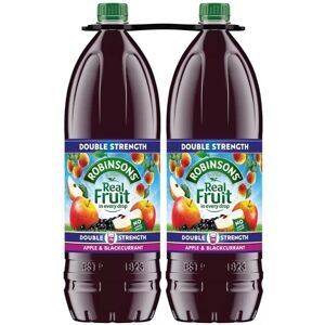 Robinsons Real Fruit Double Strength Apple & Blackcurrant Squash – 2 x 1.75L, No Robinsons Real Fruit Double Strength Apple & Blackcurrant Squash – 2 x 1.75L, No