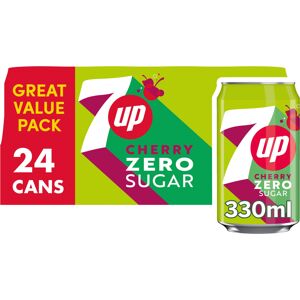 7UP Cherry Zero Sugar 24 x 330ml - Sparkling Cherry Soda, Low-Calorie, Caffeine- 7UP Cherry Zero Sugar 24 x 330ml - Sparkling Cherry Soda, Low-Calorie, Caffeine-
