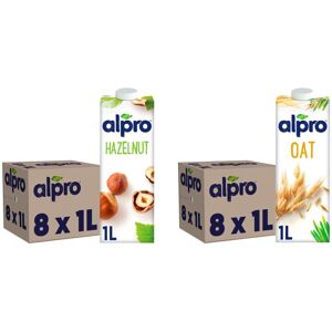 Alpro Hazelnut Plant-Based Long Life Drink, Vegan & Dairy Free, 1L (Pack of 8) & Alpro Hazelnut Plant-Based Long Life Drink, Vegan & Dairy Free, 1L (Pack of 8) &