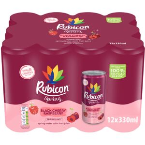 Rubicon Spring 12x330ml Black Cherry Raspberry - Sparkling Spring Water with Rea Rubicon Spring 12x330ml Black Cherry Raspberry - Sparkling Spring Water with Rea