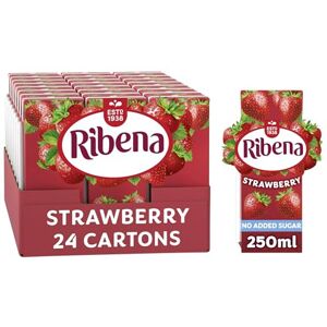 Ribena Strawberry Juice Drink Cartons - Multipack 24x250ml; No Added Sugar Real Ribena Strawberry Juice Drink Cartons - Multipack 24x250ml; No Added Sugar Real