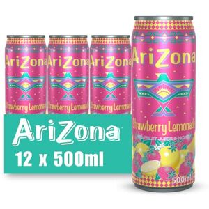 Arizona Strawberry Lemonade Fruit Juice, Pack of 12 x 500ml Cans, Delicious Stil Arizona Strawberry Lemonade Fruit Juice, Pack of 12 x 500ml Cans, Delicious Stil