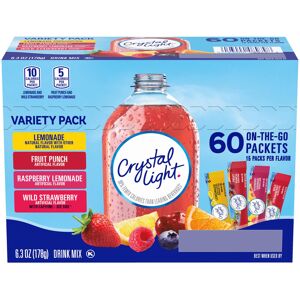 Crystal Light On the Go, 60 Ct. - Variety Pack (Lemonade, Fruit Punch, Raspberry Crystal Light On the Go, 60 Ct. - Variety Pack (Lemonade, Fruit Punch, Raspberry