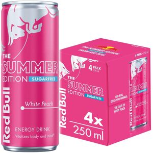 Red Bull Energy Drink Sugar Free Summer Edition White Peach 250ml, 4 Pack Red Bull Energy Drink Sugar Free Summer Edition White Peach 250ml, 4 Pack