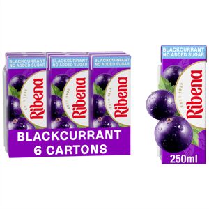 Ribena Blackcurrant Juice, No Sugar, 6 x 250ml, Vitamin C Ribena Blackcurrant Juice, No Sugar, 6 x 250ml, Vitamin C