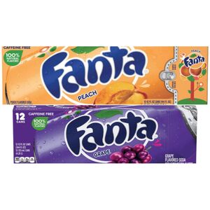 Fanta Grape and Peach Flavoured Soft Drink 355ml (12 Cans Each) Fanta Grape and Peach Flavoured Soft Drink 355ml (12 Cans Each)