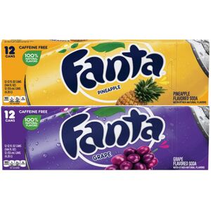 Fanta Grape and Pineapple Flavoured Soft Drink 355ml (12 cans Each) Fanta Grape and Pineapple Flavoured Soft Drink 355ml (12 cans Each)