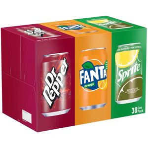 Coca Cola Dr. Pepper, Fanta, Sprite Cans, 330 ml Variety Pack of 30 Coca Cola Dr. Pepper, Fanta, Sprite Cans, 330 ml Variety Pack of 30