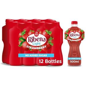 Ribena Strawberry Juice Drink No Added Sugar 500ml - Multipack of 12 Real Frui Ribena Strawberry Juice Drink No Added Sugar 500ml - Multipack of 12 Real Frui