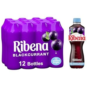 Ribena Blackcurrant Juice Drink No Added Sugar 500ml - Multipack of 12 Real Br Ribena Blackcurrant Juice Drink No Added Sugar 500ml - Multipack of 12 Real Br