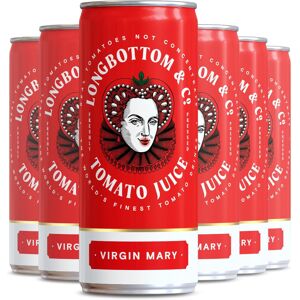Longbottom & Co Pack of 6 Virgin Mary 250ml Can Real Spiced Tomato Juice Never F Longbottom & Co Pack of 6 Virgin Mary 250ml Can Real Spiced Tomato Juice Never F