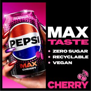 Pepsi Max Cherry Maximum Cherry Cans, 8 x 330ml Pepsi Max Cherry Maximum Cherry Cans, 8 x 330ml