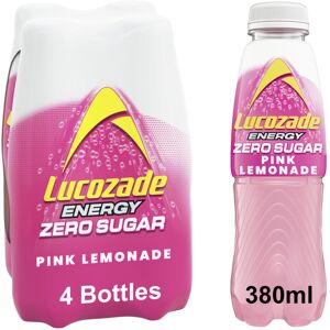 Lucozade Zero Fizzy Drink, Pink Lemonade Flavour, Sugar Free, Low Calorie, 4 Pac Lucozade Zero Fizzy Drink, Pink Lemonade Flavour, Sugar Free, Low Calorie, 4 Pac