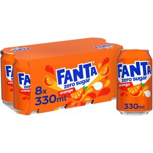 Fanta Zero Orange Soft Drink Cans, 8 x 330 mL Fanta Zero Orange Soft Drink Cans, 8 x 330 mL
