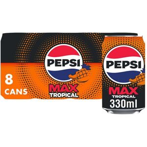 Pepsi Max Tropical, 330ml Cans (Pack of 8) Pepsi Max Tropical, 330ml Cans (Pack of 8)