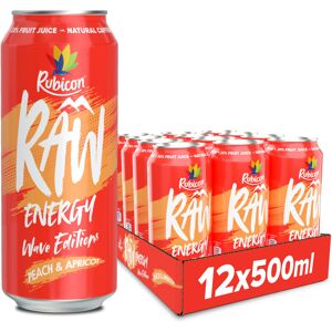 Rubicon RAW 12 Pack Peach & Apricot Wave Edition Energy Drink, 20% Real Fruit Ju Rubicon RAW 12 Pack Peach & Apricot Wave Edition Energy Drink, 20% Real Fruit Ju