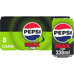 Pepsi Max Lime No Sugar Soft Drinks, 8 x 330ml Pepsi Max Lime No Sugar Soft Drinks, 8 x 330ml