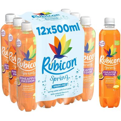 Rubicon Spring Pineapple Passion Sparkling Spring Water, 500 ml x 12 Rubicon Spring Pineapple Passion Sparkling Spring Water, 500 ml x 12