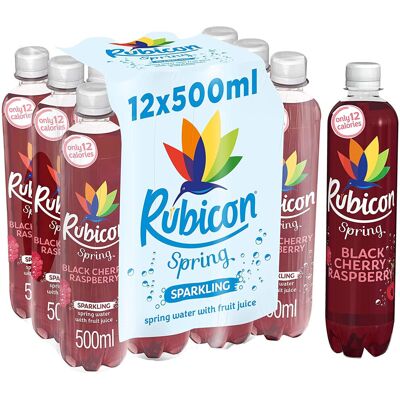 RUBICON Spring Black Cherry Raspberry 12 x 500ml Bottles Flavoured Sparkling RUBICON Spring Black Cherry Raspberry 12 x 500ml Bottles Flavoured Sparkling