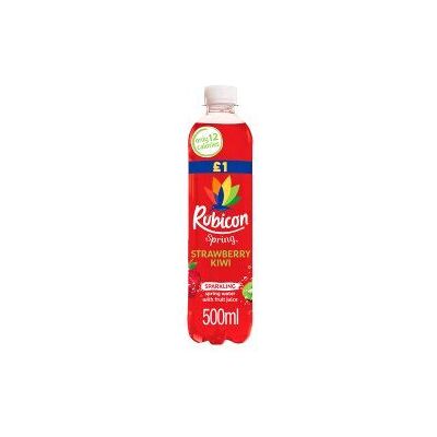 Rubicon Spring Strawberry Kiwi Flavoured Sparkling Spring Water 500ml (Pack of 1 Rubicon Spring Strawberry Kiwi Flavoured Sparkling Spring Water 500ml (Pack of 1