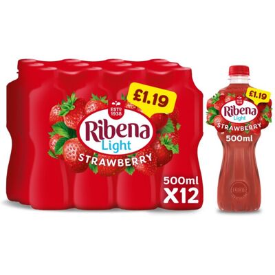 Ribena - Strawberry - 500ml - Pack of 12 - Juice drink Ribena - Strawberry - 500ml - Pack of 12 - Juice drink
