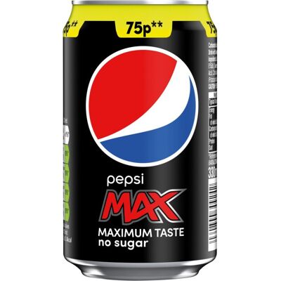 Pepsi Max No Sugar Cola Can 330ml (Pack of 24) Pepsi Max No Sugar Cola Can 330ml (Pack of 24)