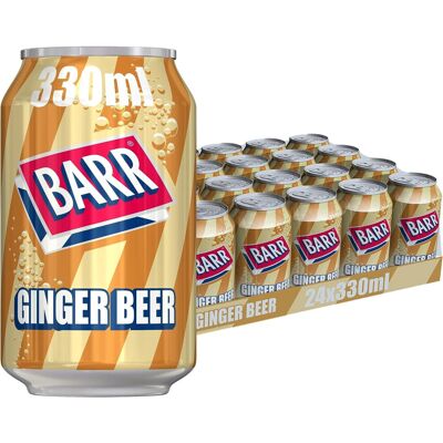 BARR since 1875, Ginger Beer, 24 pack Fizzy Drink Cans, Low Sugar, 24 x 330 ml BARR since 1875, Ginger Beer, 24 pack Fizzy Drink Cans, Low Sugar, 24 x 330 ml
