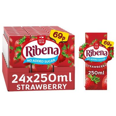 Ribena Strawberry Light Juice Drink 250ml (Case of 24) Ribena Strawberry Light Juice Drink 250ml (Case of 24)