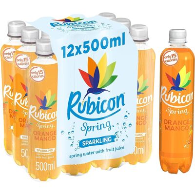 Rubicon Spring Orange Mango, Sparkling Spring Water with Real Fruit Juice & Natu Rubicon Spring Orange Mango, Sparkling Spring Water with Real Fruit Juice & Natu