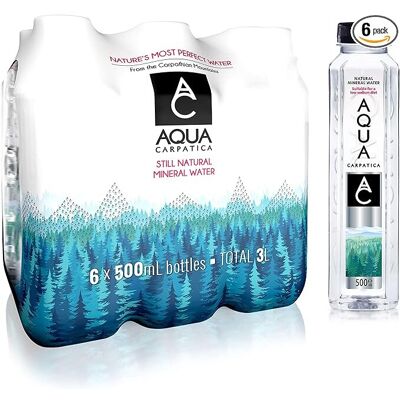 AQUA Carpatica 500ml x 6 Pure Natural Still Mineral Water 6-Pack Bottled Water, AQUA Carpatica 500ml x 6 Pure Natural Still Mineral Water 6-Pack Bottled Water,