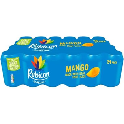 Rubicon Pack of 24 Sparkling Mango Flavoured Fizzy Drink with Real Fruit Juice M Rubicon Pack of 24 Sparkling Mango Flavoured Fizzy Drink with Real Fruit Juice M
