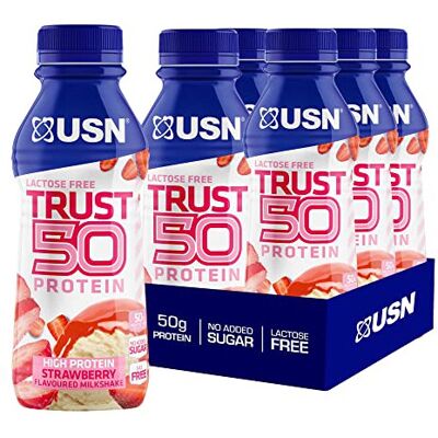 USN - Trust 50 - Strawberry - 6x500ml - Protein Shake USN - Trust 50 - Strawberry - 6x500ml - Protein Shake
