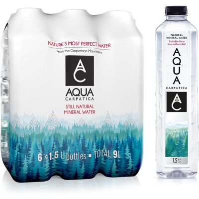 Aqua Carpatica Store AQUA CARPATICA 1.5L x 6 Pure Natural Still Mineral Water 6 Pack Bottled Nitrate Aqua Carpatica Store AQUA CARPATICA 1.5L x 6 Pure Natural Still Mineral Water 6 Pack Bottled Nitrate