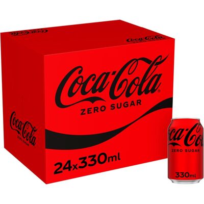 Coca Cola Coca-Cola Zero Sugar 24 x 330 ml Zero Calories Coca Cola Coca-Cola Zero Sugar 24 x 330 ml Zero Calories