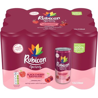 Rubicon Spring 12 Pack Black Cherry Raspberry Sparkling Water with Real Fruit Ju Rubicon Spring 12 Pack Black Cherry Raspberry Sparkling Water with Real Fruit Ju