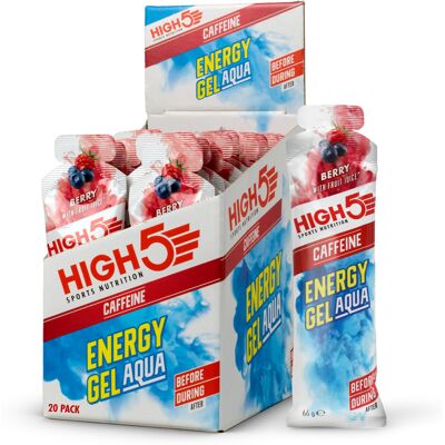 HIGH5 Caffeine Energy Gels Aqua - Quick Release Sports Gels to Power Muscles for HIGH5 Caffeine Energy Gels Aqua - Quick Release Sports Gels to Power Muscles for