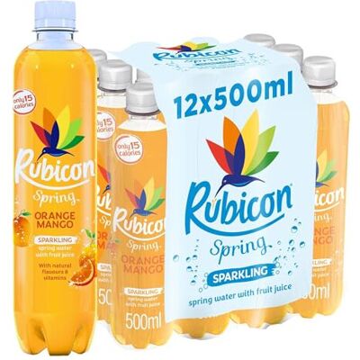 Rubicon Spring 12 Pack Orange Mango, Sparkling Spring Water with Real Fruit Juic Rubicon Spring 12 Pack Orange Mango, Sparkling Spring Water with Real Fruit Juic