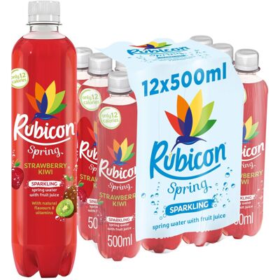 Rubicon Spring 12 Pack Strawberry Kiwi, Sparkling Spring Water with Real Fruit J Rubicon Spring 12 Pack Strawberry Kiwi, Sparkling Spring Water with Real Fruit J